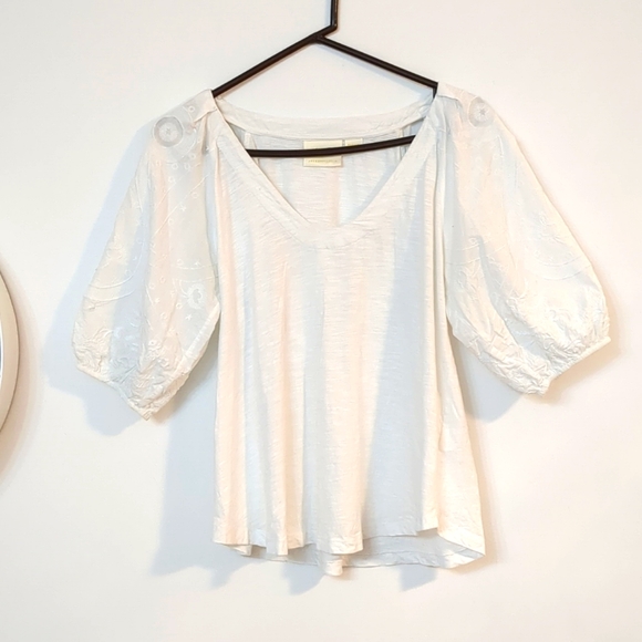 Anthropologie Tops - Maeve by Anthropologie embroidered puff sleeve top Sz M